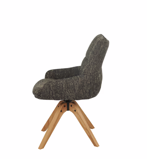 Armlehnstuhl MATTEA - drehbar, Stoff, Dunkelbraun