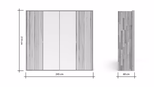 Drehtürenschrank Tigris - inkl. Passepartout, B. ca. 245cm, Kernbuche massiv, geölt