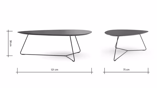 Couchtisch Fano - LBH ca. 121x75x38 cm, Fenix, Aubergine