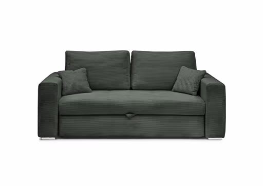 Sofa JORDEN 2 - 2-Sitzer inkl. Schlafftunktion mit Bettkasten, Stoff, Grün