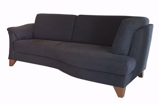 Sofa - 3-Sitzer mit geschwungener Sitzfläche, Stoff, Anthrazit