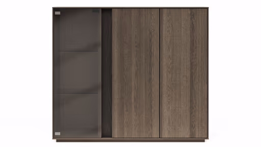 Highboard Saratoga - Buche massiv, silbergrau geölt