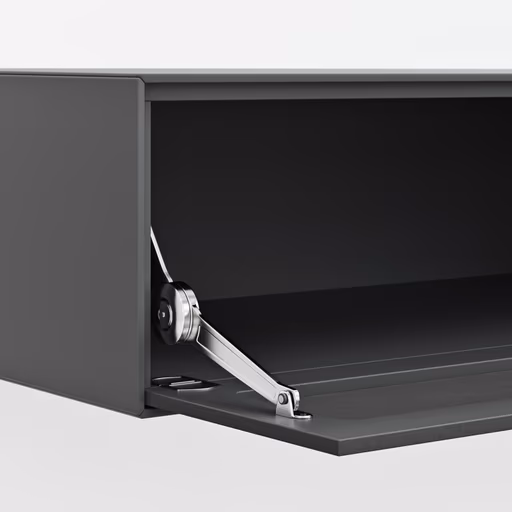 Wohnwand Edge - B ca. 180 cm, Lack, Graphit