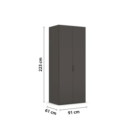 Drehtürenschrank ROVERO- B ca. 91 cm, Graphit