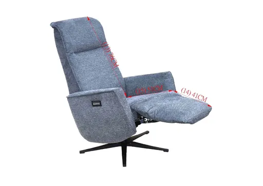 TV-Sessel - Relaxfunktion, Stoff, Dunkelgrau