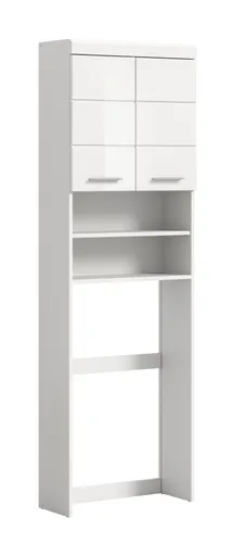 Waschmaschinenüberbau - B ca. 63 cm, Weiß, Weiß Hochglanz