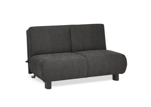  Faltsofa EBBY - 2-Sitzer ohne Armlehne, 140 cm inkl. Schlaffunktion, Stoff, Dunkelgrau