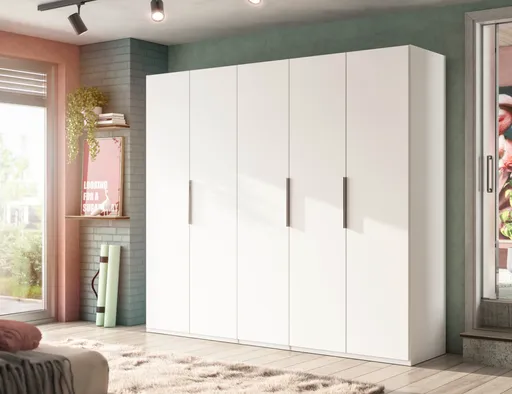 Drehtürenschrank- B ca. 250 cm, Weiß