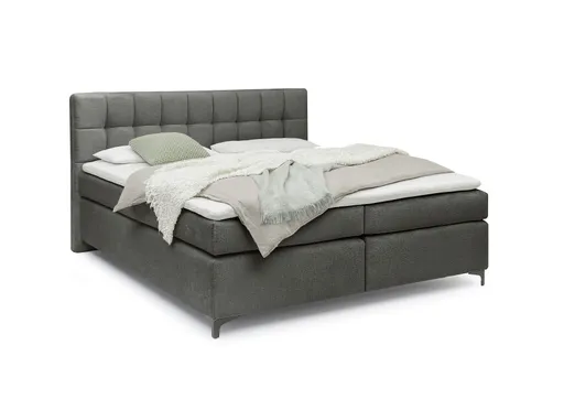 Boxspringbett HINDA- Liegefläche ca. 180x200 cm, Stoff, Anthrazit