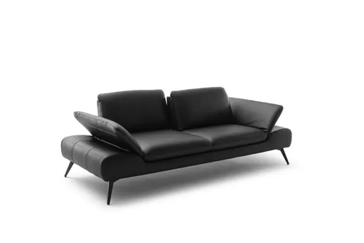 Sofa Collina - 3-Sitzer, Leder, Schwarz