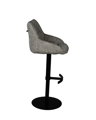 Barhocker MATTEA - drehbar, höhenverstellbar, Stoff, Braun