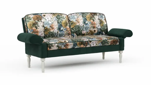 Sofa Washington - 3-Sitzer inkl. Armlehne verstellbar, Rücken geschwungen, Stoff, Mehrfarbig