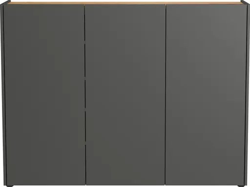 Schuhschrank GASIRA - B ca. 138 cm, Graphit, Navarra Eiche Nachbildung