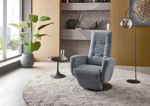 TV-Sessel - Größe S, Relaxfunktion, Kopfteil verstellbar, Stoff, Marine