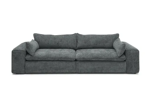 Sofa - 3-Sitzer, Stoff, Graublau