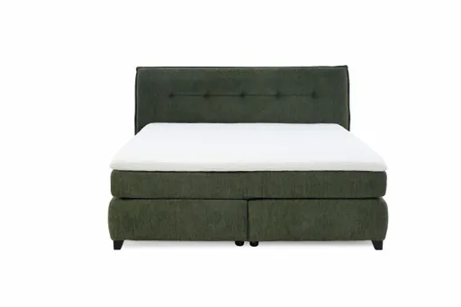Boxspringbett JANKA MIX- Liegefläche ca. 180x200 cm, Stoff, Dunkelgrün
