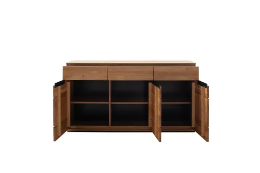Sideboard - B ca. 153 cm, Eiche Furnier geölt, Wildeiche massiv geölt