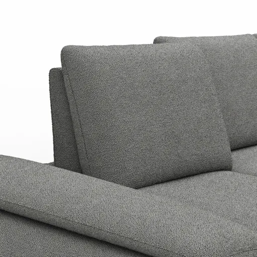 Ecksofa Collina - 2,5-Sitzer, Longchair rechts, Stoff, Dunkelgrau