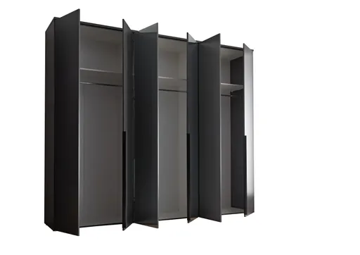 Drehtürenschrank- B ca. 270 cm, Graphit, Spiegel