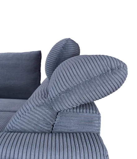 Ecksofa - Ecke links, 2-Sitzer inkl. Schlaffunktion mit Bettkasten, Stoff, Grau