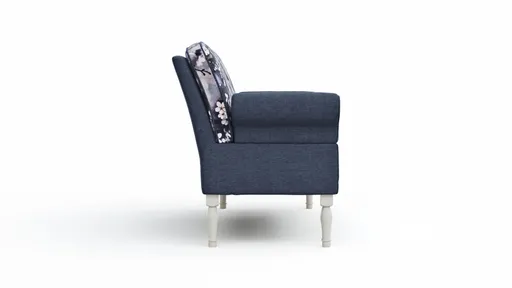Sofa Washington - 3-Sitzer inkl. Armlehne verstellbar, Rücken geschwungen, Stoff, Blau 