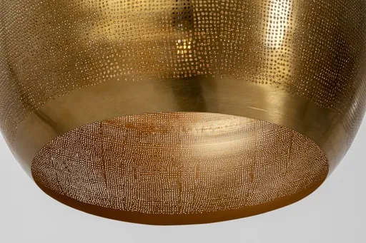 Hängeleuchte- höhenverstellbar, DH ca. 60x56 cm, Stahl, Messing beschichtet, Gold
