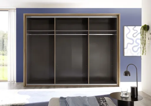 Schwebetürenschrank- B ca. 280 cm, Eiche Dekor