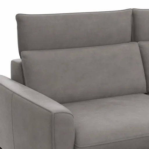 Sofa Avela - 3-Sitzer inkl. Kopfteil verstellbar, Leder, Steingrau