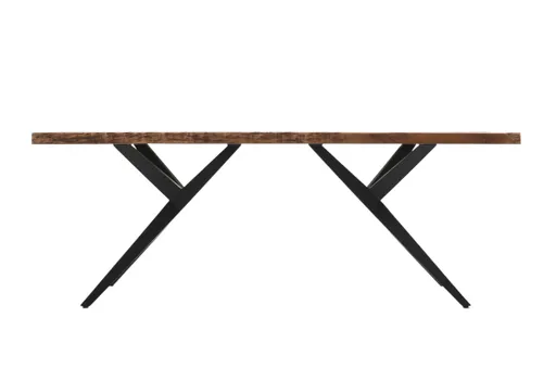 Esstisch - LB ca. 240x100 cm, Akazie massiv, Baumkante, Schwarz