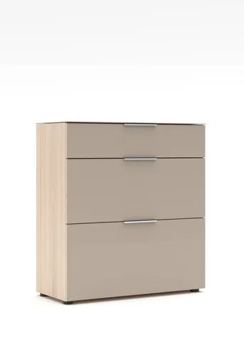 Schuhschrank - B ca. 90 cm, Riva Eiche Nachbildung, Kaschmir
