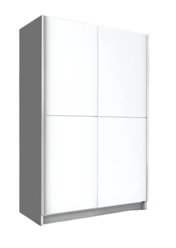 Schwebetürenschrank- B ca. 125 cm, Weiß