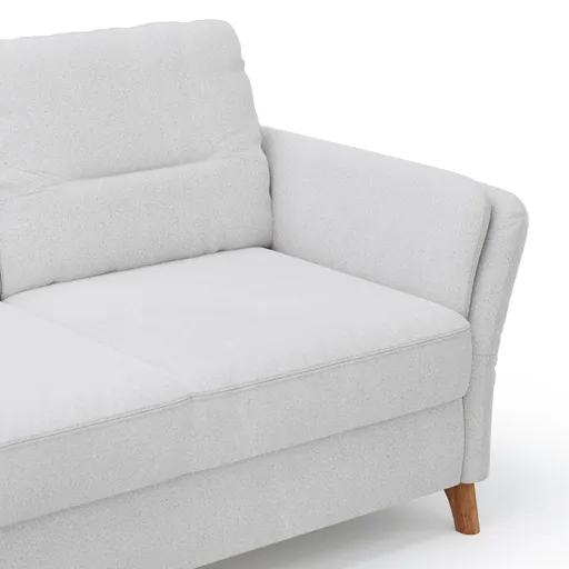 Ecksofa Vayra - Longchair links mit 2,5-Sitzer rechts, Stoff, Offwhite