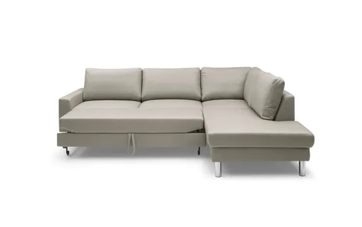Ecksofa COOL - 2,5-Sitzer, Ecke rechts inkl, Schlaffunktion, Stoff, Hellgrau