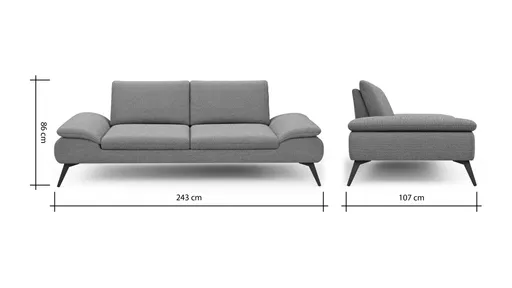 Sofa Collina - 3-Sitzer, Stoff, Beige