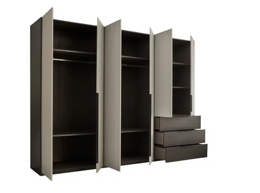 Drehtürenschrank- Graphit, Helgrau