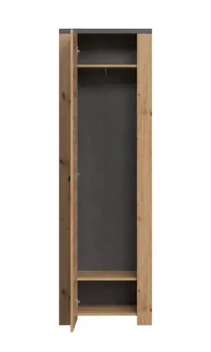 Garderobenschrank - Eiche Dekor, Anthrazit 