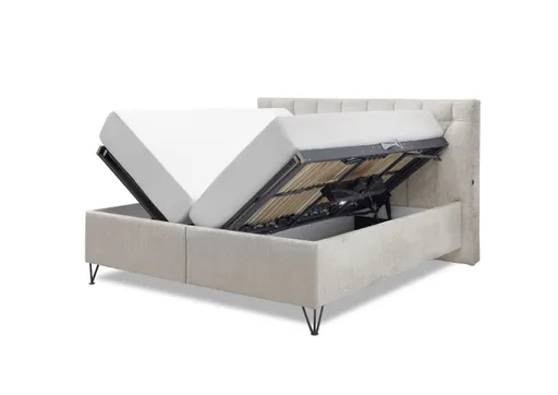 Polsterbett - Liegefläche ca. 180x200 cm, Stoff, Grau