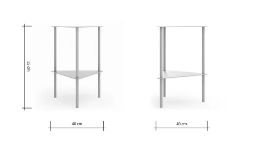 Beistelltisch Dagny - BHT ca. 40x55x40 cm, Dreieckig, Metall, Beige
