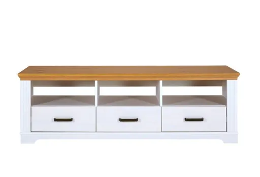 TV-Lowboard - B ca. 166 cm, Weiß, Oak Colori
