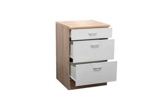 Unterschrank- B ca. 60 cm, Eiche Dekor, Weiß, Matt