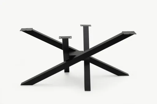 Esstisch - LB ca. 220x100 cm, Wildeiche massiv geölt, Schwarz