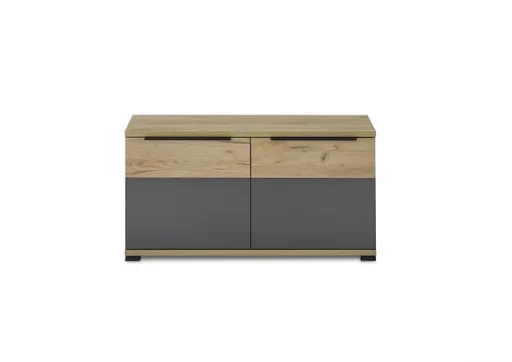 Schuhbank GRANERA - B ca. 96 cm, Graphit, Navarra Eiche Nachbildung
