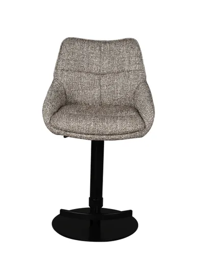 Barhocker MATTEA - drehbar, höhenverstellbar, Stoff, Braun