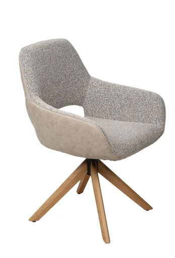 Armlehnstuhl MARIETTA - drehbar, Stoff, Hellbraun