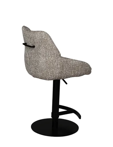 Barhocker MATTEA - drehbar, höhenverstellbar, Stoff, Braun