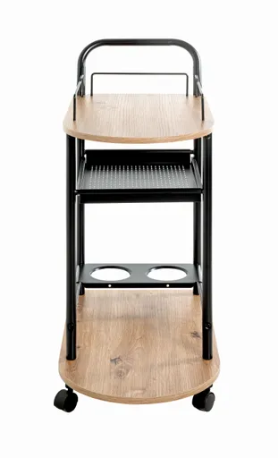Servierwagen - B/H/T ca. 65x83x35 cm, Eiche Nachbildung, Schwarz