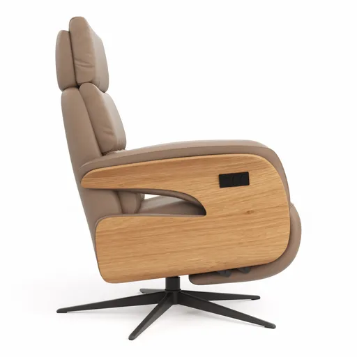 Relaxsessel Amila - Größe S, inkl. 2-motorischer Relaxfunktion und Kopfteilverstellung, Leder, Rauchbraun