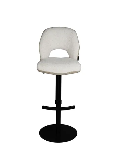 Barhocker MAILE - drehbar, höhenverstellbar, Stoff, Creme
