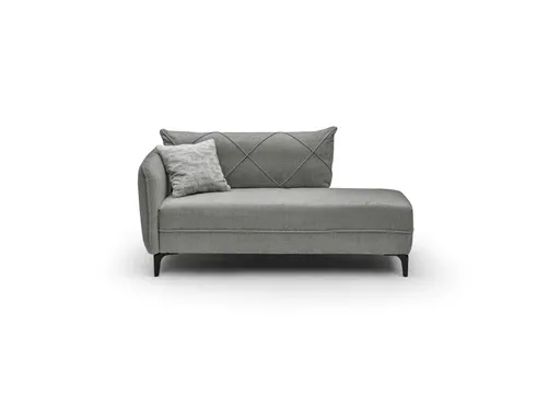 Recamiere JERINA - Stoff, Grau
