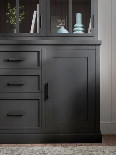 Buffetschrank Litchfield Metal - Graphit, Non-Antique / Metal, Black